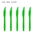 Set of 10 bright green disposable plastic knives for St. Patrick's Day party supplies - Plastic Knives 10PCS