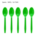 Set of 10 bright green St. Patrick's party plastic spoons with anti-slip textured handles - Plastic Spoons 10PCS