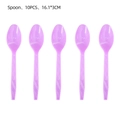 Lot de 10 cuillères jetables violettes avec poignées antidérapantes pour fêtes licorne - Cuillère Violette