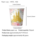 Rosa Märchenschloss Pappbecher 9oz 10er Pack für Mädchen Geburtstag Partygeschirr - 9oz Pappbecher