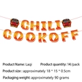 Set di striscioni Chili Cook Off con 14 fiamme arancioni per un'atmosfera festosa - Banner