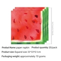 Tovaglioli di carta con anguria per feste estive, 20 pezzi, misura 33x33cm spiegati - Tovagliolo Anguria