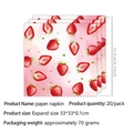 Strawberry themed birthday party paper napkins 20pcs pack with 33x33cm expanded size - Napkins