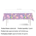Pink and purple pajama party disposable tablecloth with stars and macaron patterns - Tablecloth