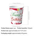 Bicchiere di carta a tema anguria per compleanno con scritta Happy Birthday, set da 10 - Bicchiere di Carta Anguria