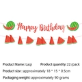 Watermelon Happy Birthday banner set for summer party decoration with glitter finish - Banner