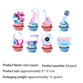 24-piece music themed cake toppers featuring guitar, disco ball and singer silhouettes - Cupcake Toppers