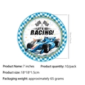 Piatti di carta da 7 pollici tema auto da corsa per festa bambini set da 10 pezzi - Piatti di Carta Corsa / 7"