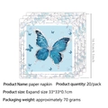 Servilletas de papel mariposa azul para decoración fiesta de cumpleaños niña - Servilletas