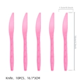 Pink 10-piece disposable plastic knife set for themed birthday party decorations - Pink Knife