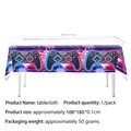 Waterproof gamer party tablecloth with neon controller designs and GAMER text detail - Tablecloth (180*108cm)