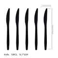 Set di 10 coltelli in plastica nera per forniture per feste di compleanno a tema corse - Coltello in Plastica Usa e Getta / Confezione da 10 / Nero