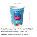 Blue Back to School party paper cups with dimensions 8.2cm by 7.4cm, 10 pack - Paper Cup (10pcs)