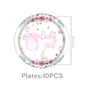Dettaglio di piatti di carta Baby Girl da 7 pollici per decorazione baby shower rosa - Piatti Di Carta Battesimo Rosa 7 Pollici
