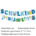 Blue dinosaur back to school banner Schulkind theme party supplies for boys - Banner