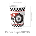 Racing tire theme party disposable paper cups with checkered flag design and dimensions - Wheel Paper Cup
