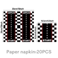 Racing track theme party paper napkins 20pcs set with start line and size details - Wheel Paper Napkin