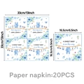Babyparty-Servietten mit blauem Aquarell-Blumenmuster für Jungen, 20 Stück Packung - Serviette (20 Stück) - Blau Taufe