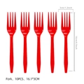 Set of 10 pieces disposable red plastic forks for Pikachu themed birthday party supplies - Red Plastic Forks