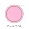 Assiette en papier rose avec points dorés et détails de taille de 18cm 7 pouces - Assiette Plate - Thème Sorcière / 7 Pouces (10 Pièces/Paquet) / Pois Rose