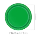 Détail des assiettes jetables vertes de 23 cm avec paillettes dorées, lot de 10 - Assiette Plate - Thème Sorcière / 9 Pouces (10 Pièces/Paquet) / Pois Verts