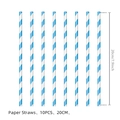 Blue and white spiral paper straws for school party decorations, set of 10 pieces - Paper Straws (10pcs)