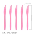 Pink axolotl party supplies 10pcs plastic knives set for kids birthday tableware - Pink Knife
