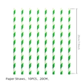 10er Pack grün-weiß gestreifte Papierstrohhalme für Partys im Wicked-Thema Dekoration - Grün gestreifte Papierstrohhalme (10 Stück/Packung)