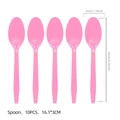 Pink Axolotl themed party supplies 10-piece set of disposable plastic spoons - Pink Spoon
