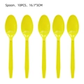 Set of 10 bright yellow plastic spoons for school theme party supplies, size 16.1x3cm - 10 Pieces/Pack (Yellow Spoon)