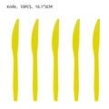 Set of 10 bright yellow plastic knives for school party tableware, size 16.1x3cm - 10 Pieces/Pack (Yellow Knife)