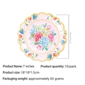 Detailspezifikationen für 7-Zoll-Pappteller mit Wellenrand und Blumenmuster, 10 Stück - Rosa Gezackter 7 Zoll Papierteller / 10er Pack