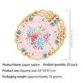 Detail von rosa Blumentüchern mit Wellenrand für die Tischdeko der Frühlings-Teeparty - Rosa Gezackte Papierrette / 20er Pack
