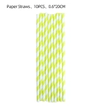 Yellow and white striped paper straws set of 10 for back to school party decorations - 10 Pieces/Pack (Yellow Straws)