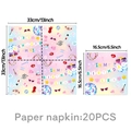 Pink music era party napkins with disco balls and guitar graphics, 20 pieces set - Napkin (20 Pcs/Pack)