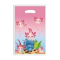Pink axolotl cartoon theme plastic gift bag with handle for kids birthday party - Gift Bag