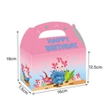 Pink Axolotl birthday party gift box with cartoon patterns and 16cm dimensions - Favor Box