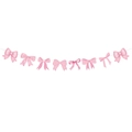 Pink satin bow banner garland for macaron theme girls birthday party decoration - Bow Banner / Pink