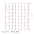 Pailles en papier à rayures roses et blanches pour fête d'anniversaire musique, lot de 10 - Pailles Roses à Rayures (Lot de 10)