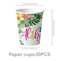 Tabella taglie dettagliata per bicchieri di carta tropicali Aloha per feste Hawaii - Bicchieri di Carta (10pz)