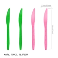 Lot de 10 couteaux en plastique rose et vert pour décoration de fête de sorcière - Couteaux en Plastique / 10 Pièces (16cm) / Rose et Vert
