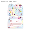 Lot de 10 cartes d'invitation d'anniversaire colorées avec motifs disco et guitare - Cartes d'Invitation (10 Pièces/Paquet)