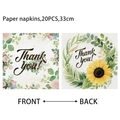 Detail of 20pcs floral Thanksgiving paper napkins with Thank You text and double-sided print - Napkins