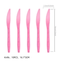 Pink plastic dinner knives set of 10 for girls birthday party tableware decor - Pink Plastic Knife