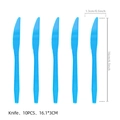 Set of 10 blue plastic party knives for boys baby shower birthday table decorations - Blue Plastic Knives (10pcs)