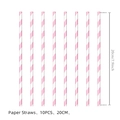 Pink and white striped disposable paper straws for girls baby shower party decor 10pcs - Pink Striped Paper Straws