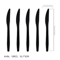 Set of 10 black disposable plastic knives with anti-slip handle for wheel themed party - Black Disposable Knife / Pack of 10