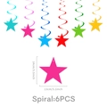 Colorful star spiral hanging swirls decorations in 6 colors for birthday party events - Colorful Swirl Decor