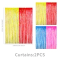 Two-pack of 100x200cm colorful PET foil fringe curtains for party backdrop decor - Colorful Foil Curtain