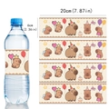 Etichette per bottiglie d'acqua a tema Capibara per decorazioni festa di compleanno - Etichette per Bottiglie d'Acqua 10 Pezzi/Confezione